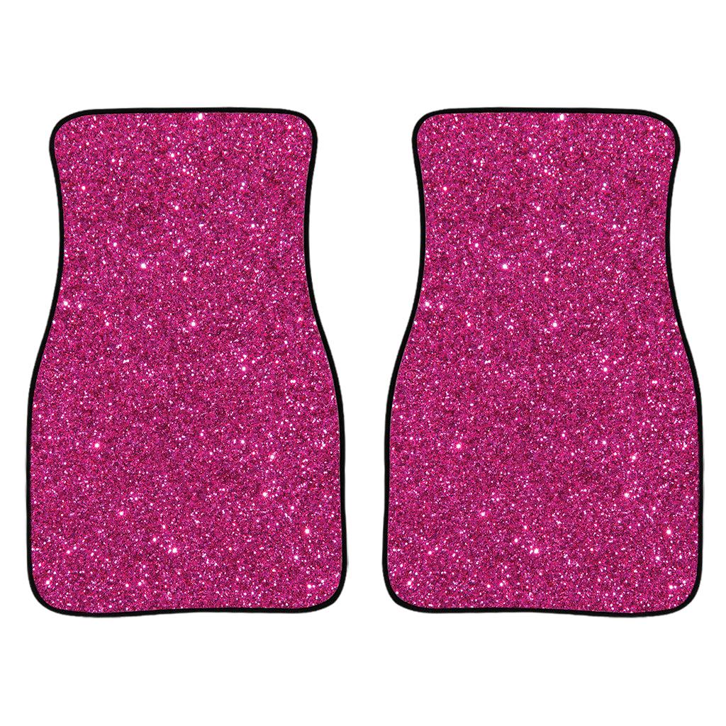 Magenta Pink Glitter Texture Print Front Car Floor Mats