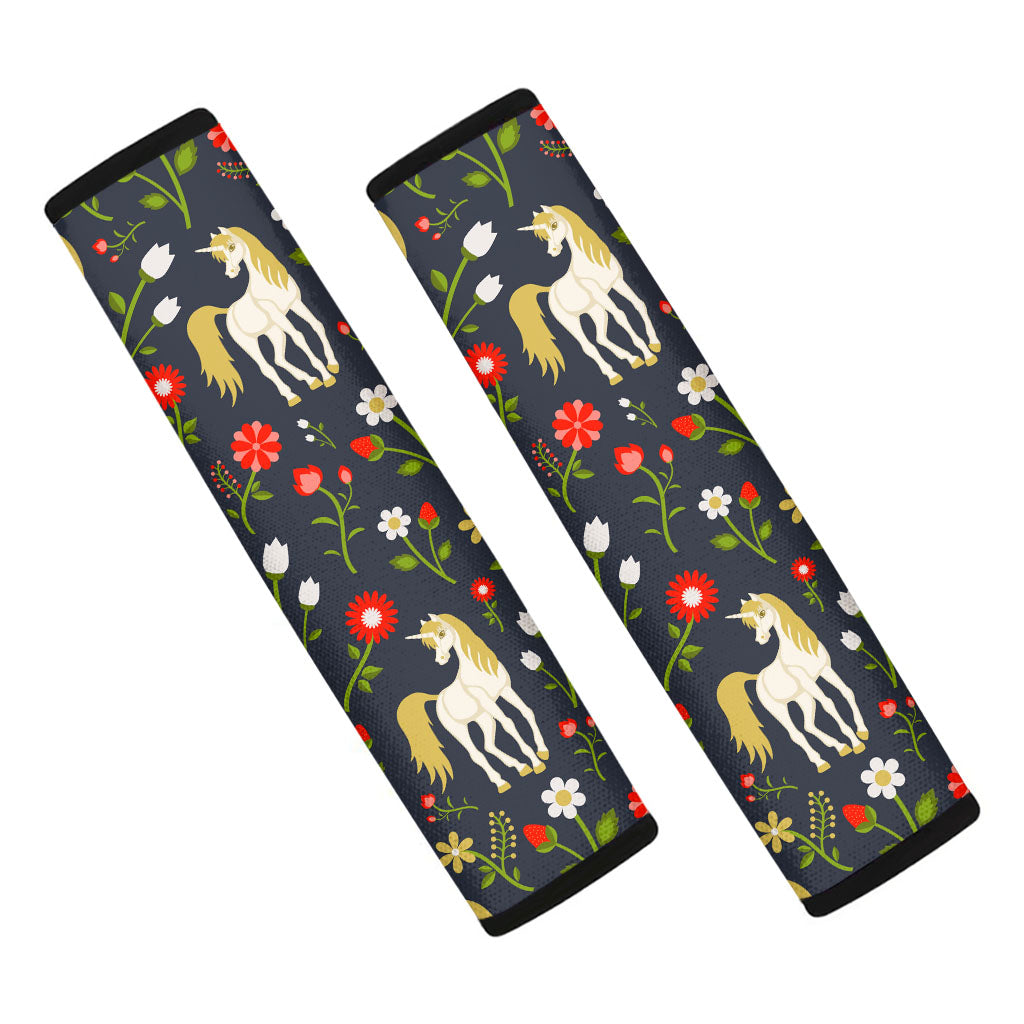 Magic Floral Unicorn Pattern Print Car Seat Belt Covers