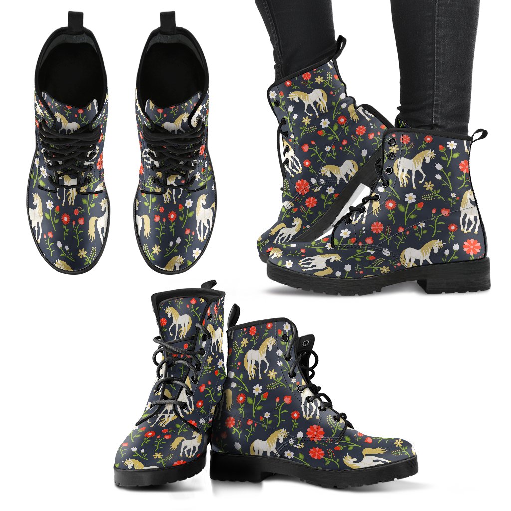 Magic Floral Unicorn Pattern Print Women's Boots