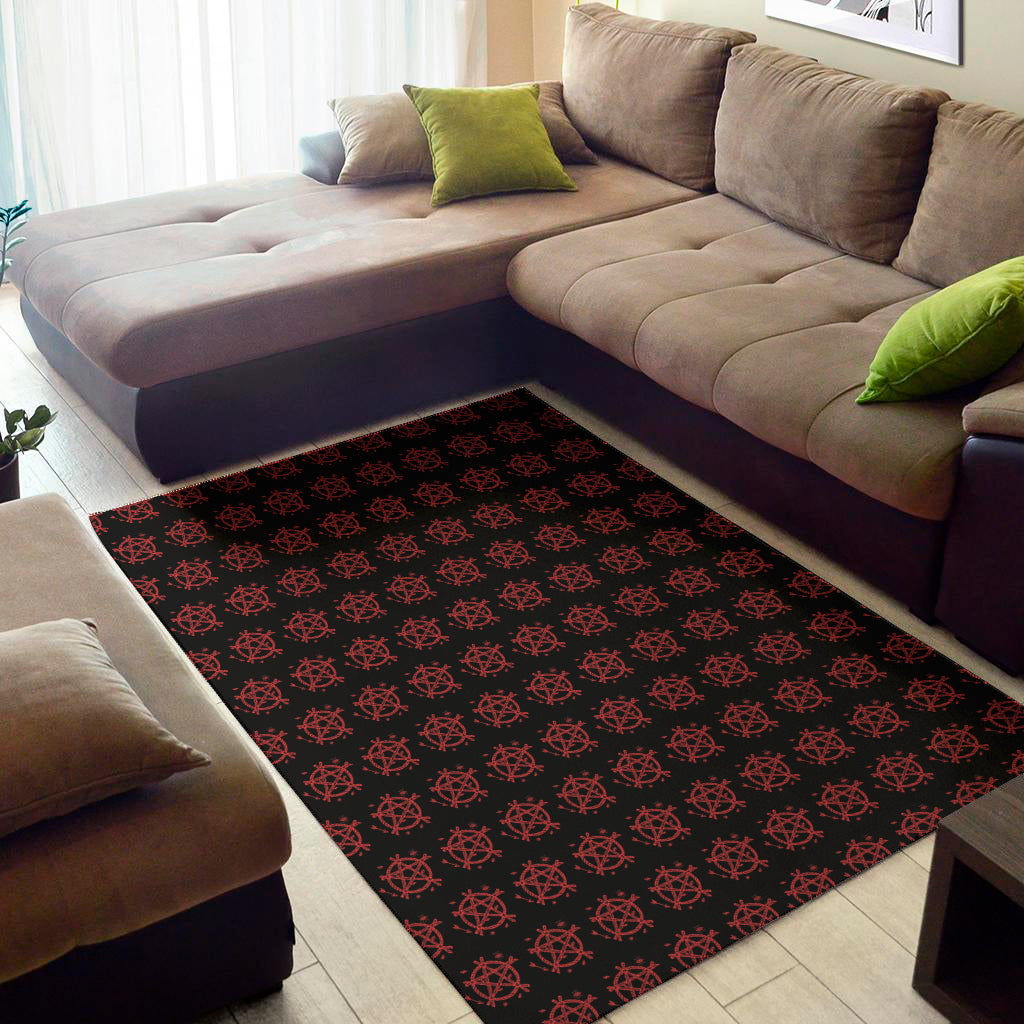 Magic Pentagram Pattern Print Area Rug