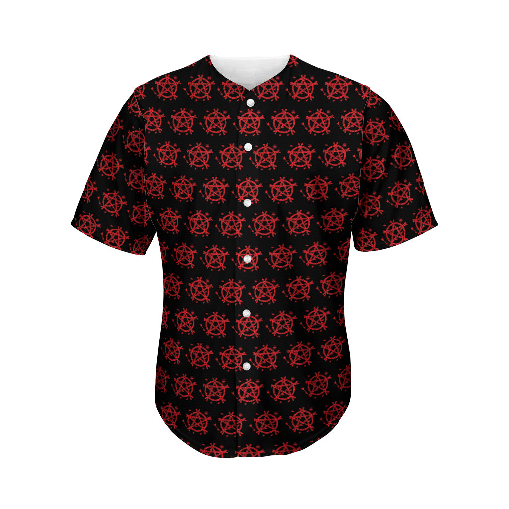 Magic Pentagram Pattern Print Men's Baseball Jersey