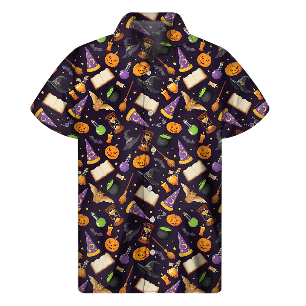 Magic Wizard Pattern Print Men's Short Sleeve Shirt