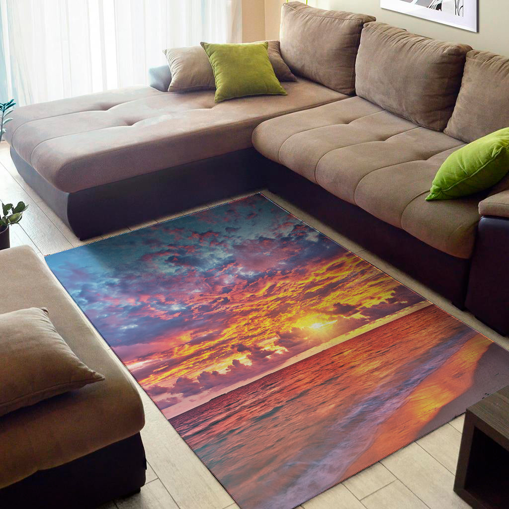 Maldives Sunset Print Area Rug