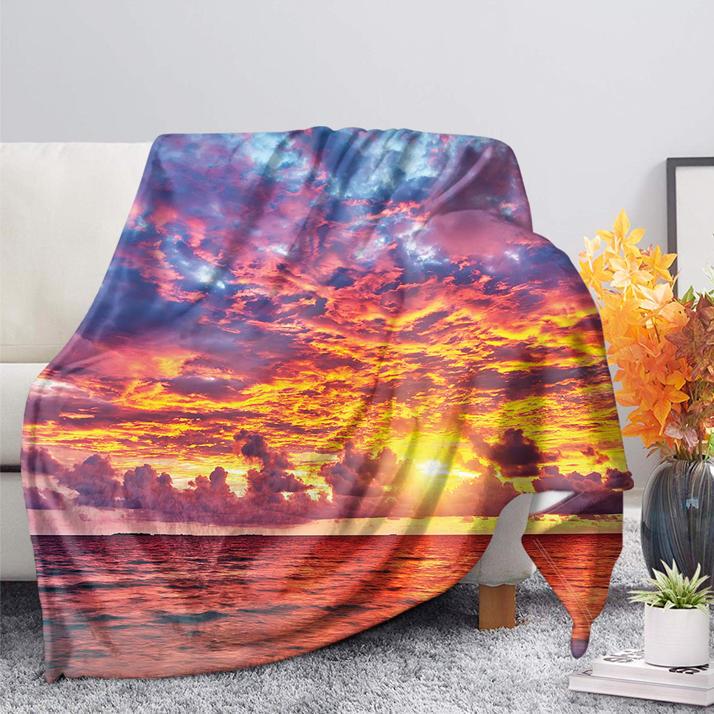 Maldives Sunset Print Blanket