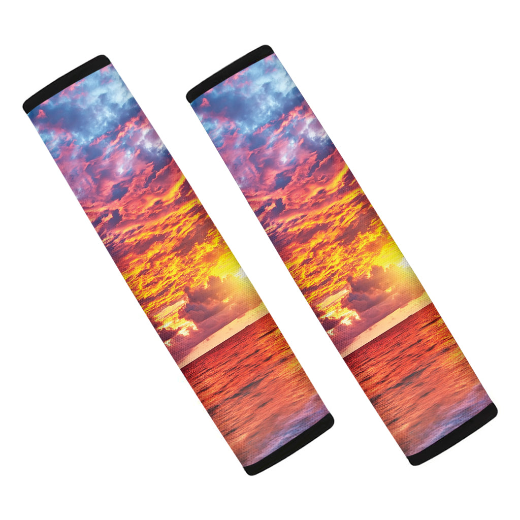 Maldives Sunset Print Car Seat Belt Covers