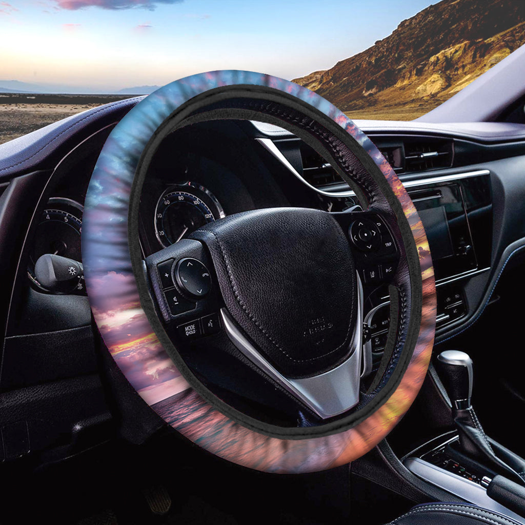 Maldives Sunset Print Car Steering Wheel Cover