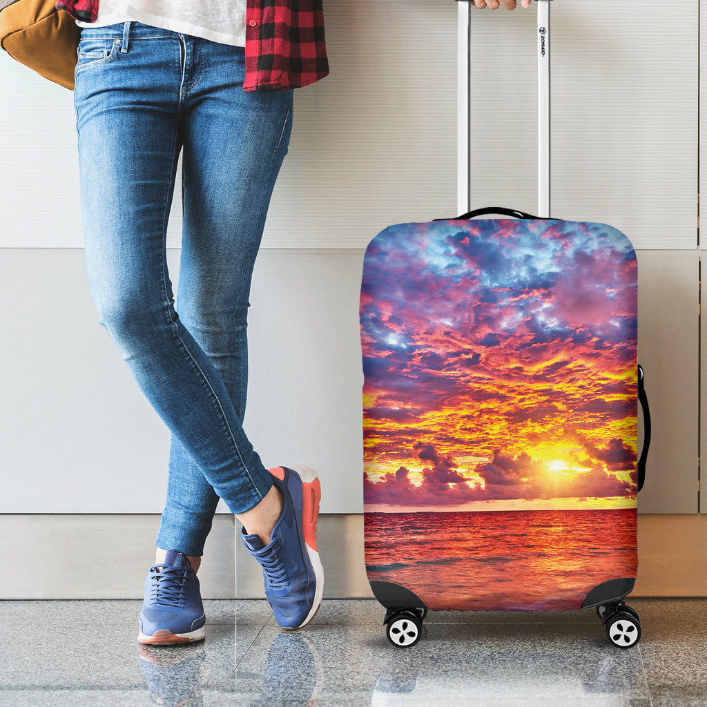 Maldives Sunset Print Luggage Cover