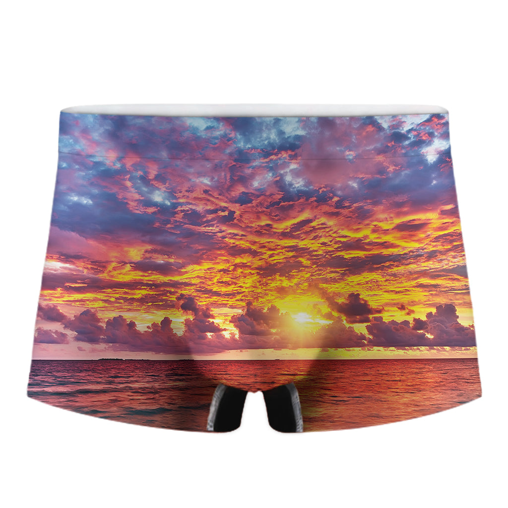 Maldives Sunset Print Men's Boxer Briefs