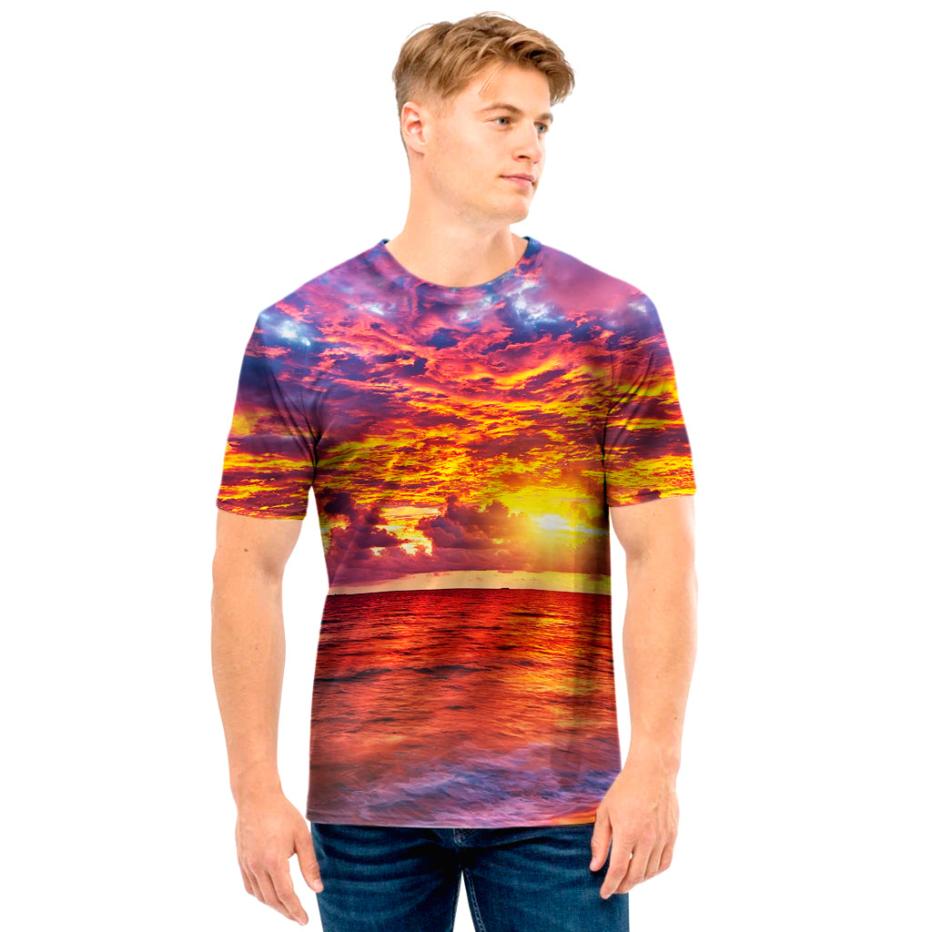 Maldives Sunset Print Men's T-Shirt