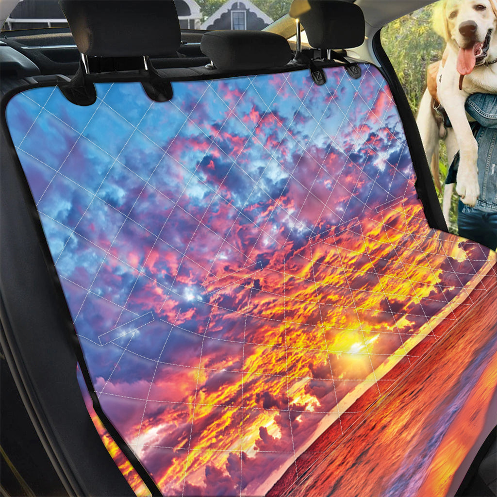 Maldives Sunset Print Pet Car Back Seat Cover