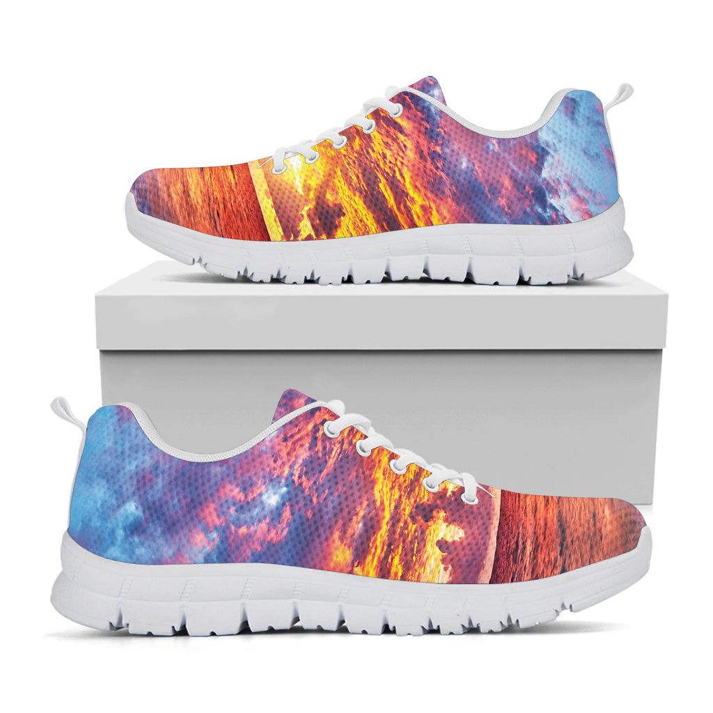 Maldives Sunset Print White Sneakers