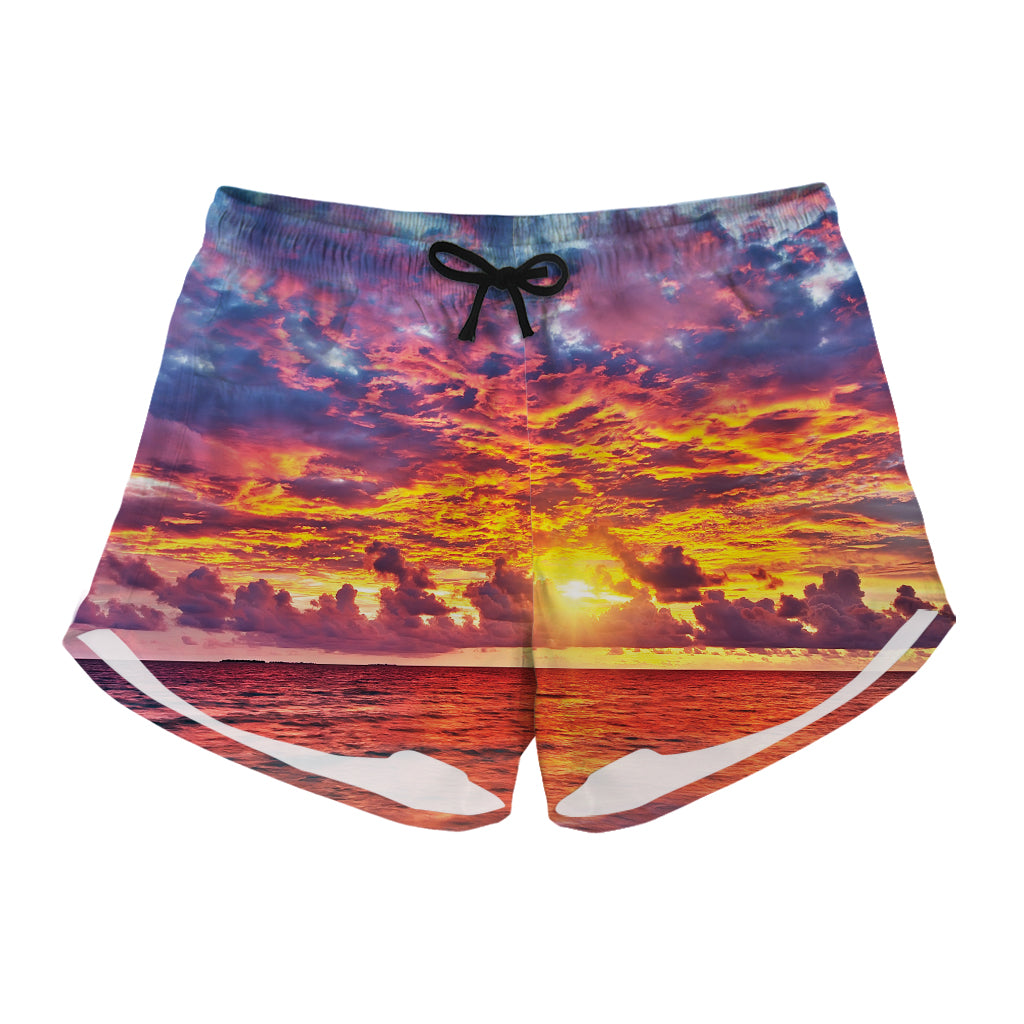 Maldives Sunset Print Women's Shorts