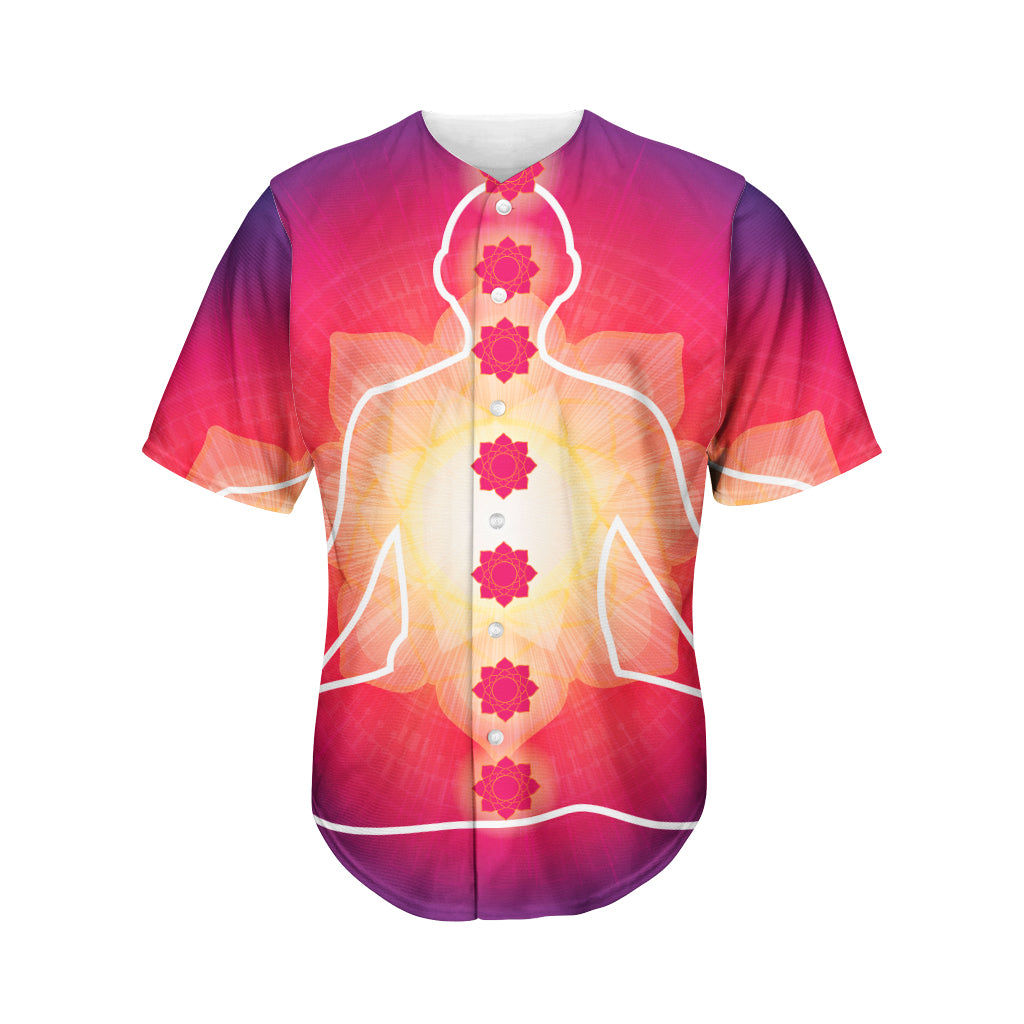 Mandala Chakras Aura Print Men's Baseball Jersey