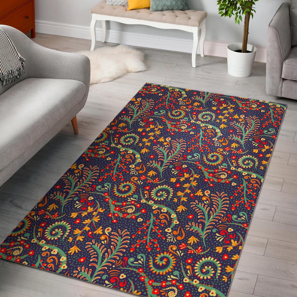 Mandala Floral Bohemian Pattern Print Area Rug