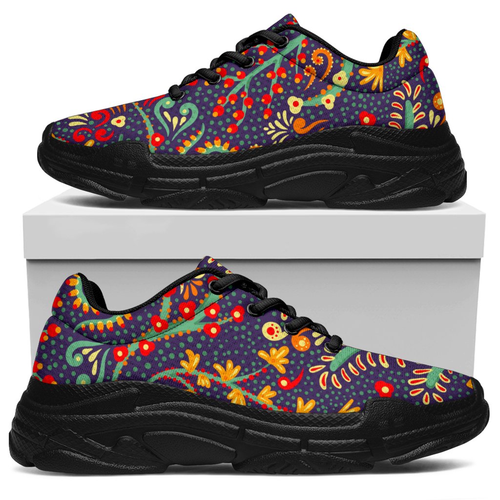 Mandala Floral Bohemian Pattern Print Chunky Sneakers