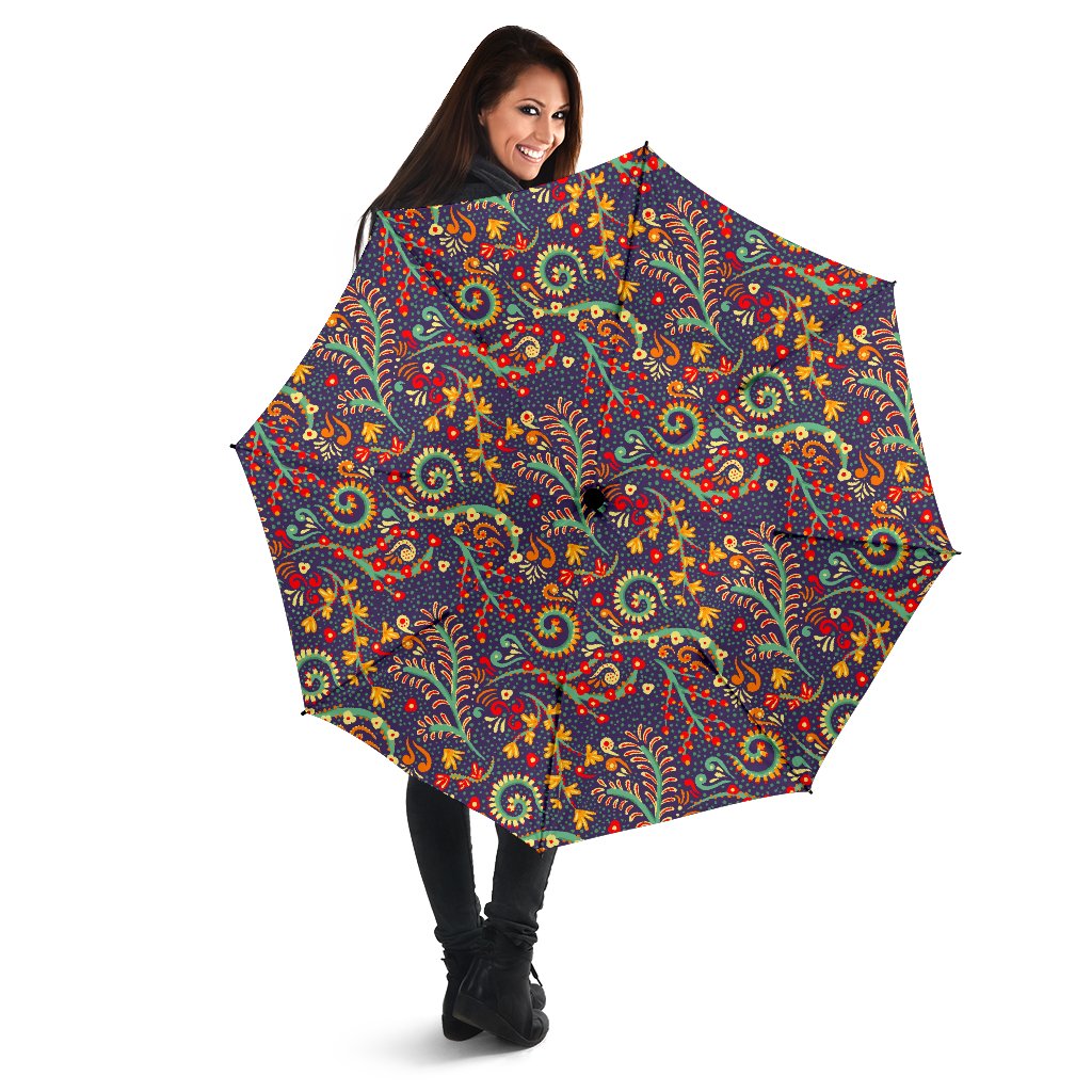 Mandala Floral Bohemian Pattern Print Foldable Umbrella