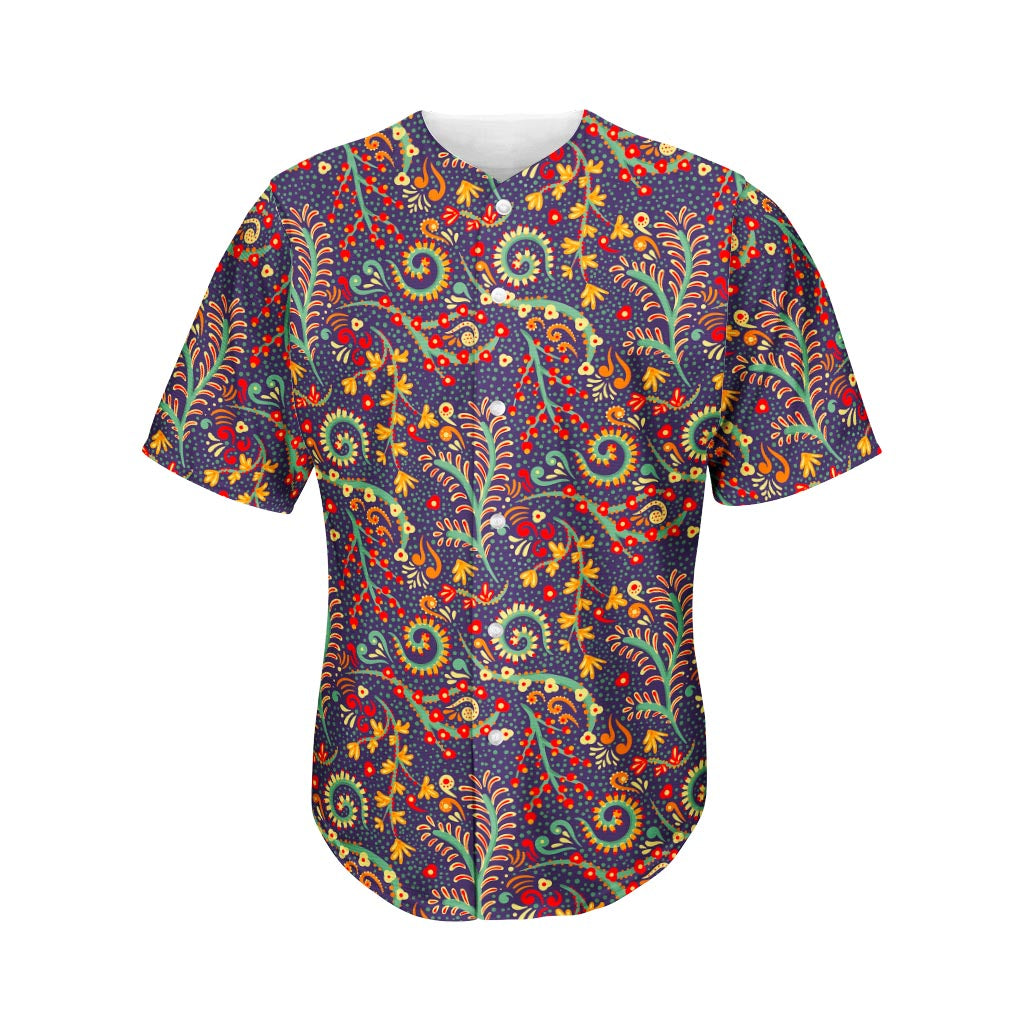 Mandala Floral Bohemian Pattern Print Men's Baseball Jersey