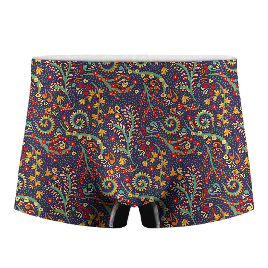 Mandala Floral Bohemian Pattern Print Men's Boxer Briefs