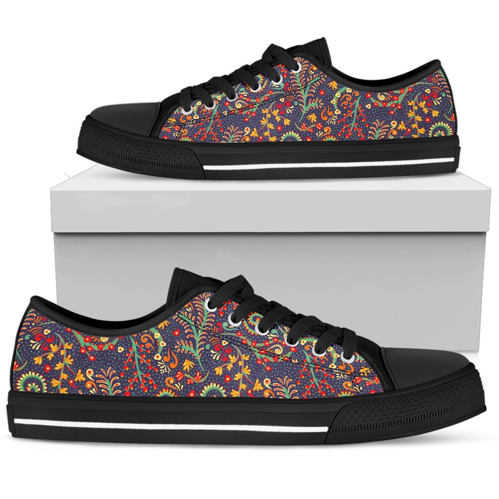 Mandala Floral Bohemian Pattern Print Men's Low Top Shoes