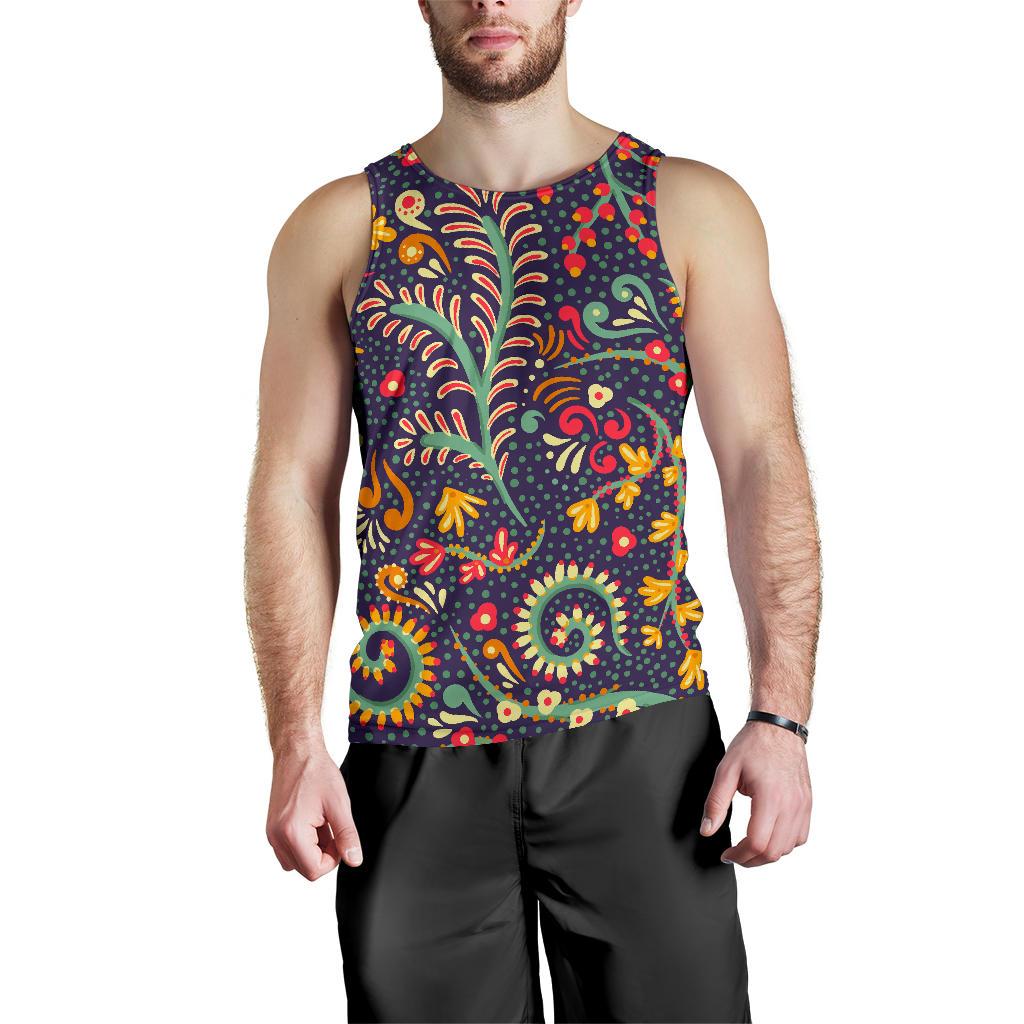 Mandala Floral Bohemian Pattern Print Men's Tank Top