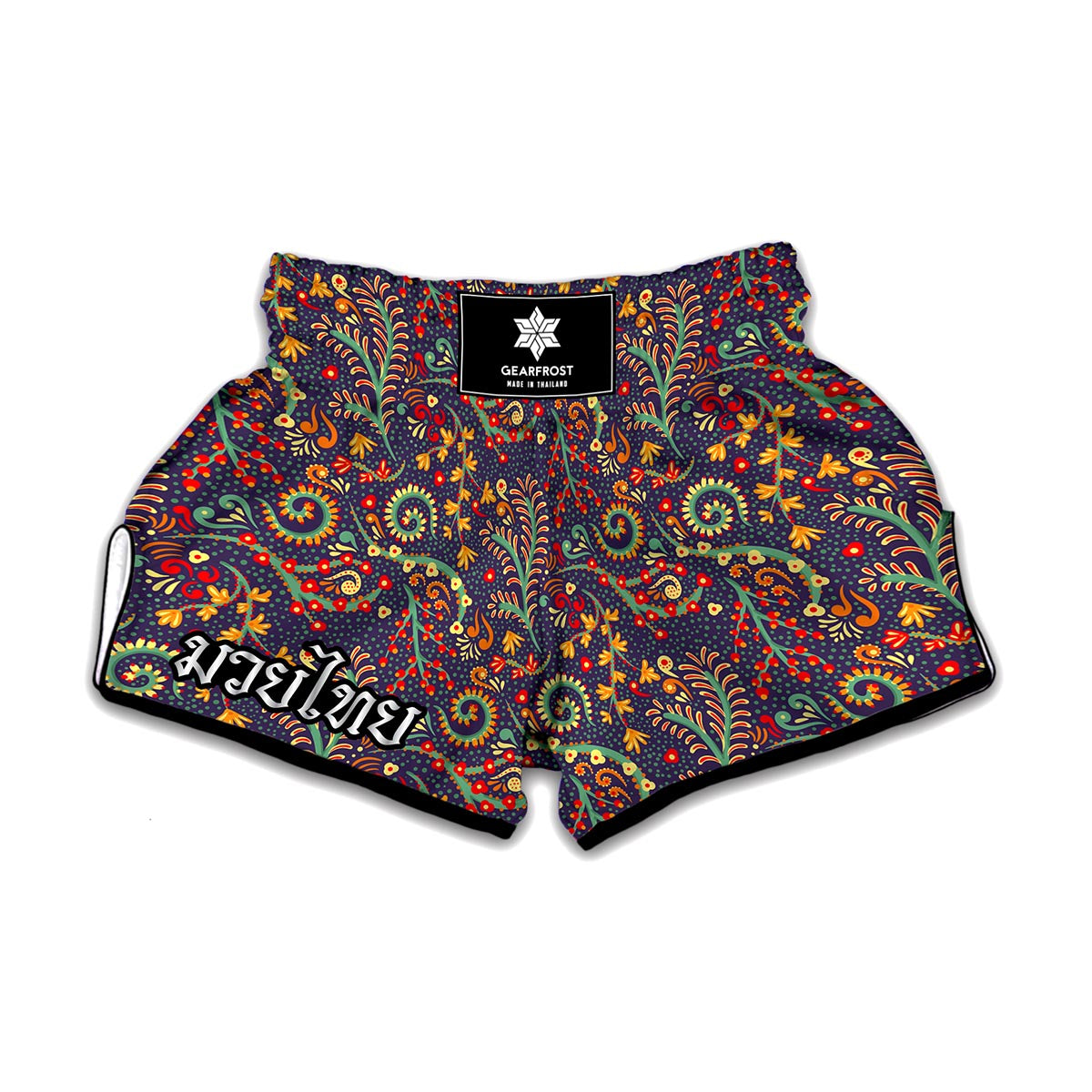 Mandala Floral Bohemian Pattern Print Muay Thai Boxing Shorts