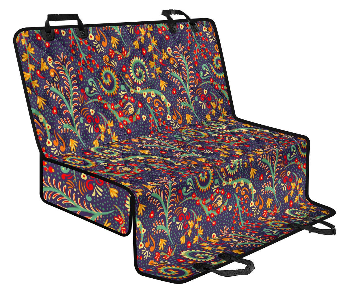 Mandala Floral Bohemian Pattern Print Pet Car Back Seat Cover