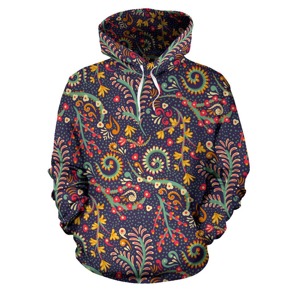 Mandala Floral Bohemian Pattern Print Pullover Hoodie