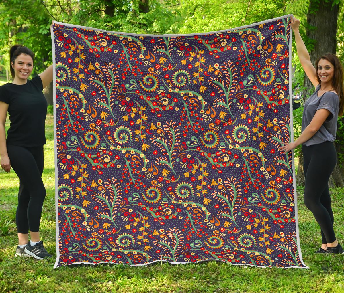 Mandala Floral Bohemian Pattern Print Quilt