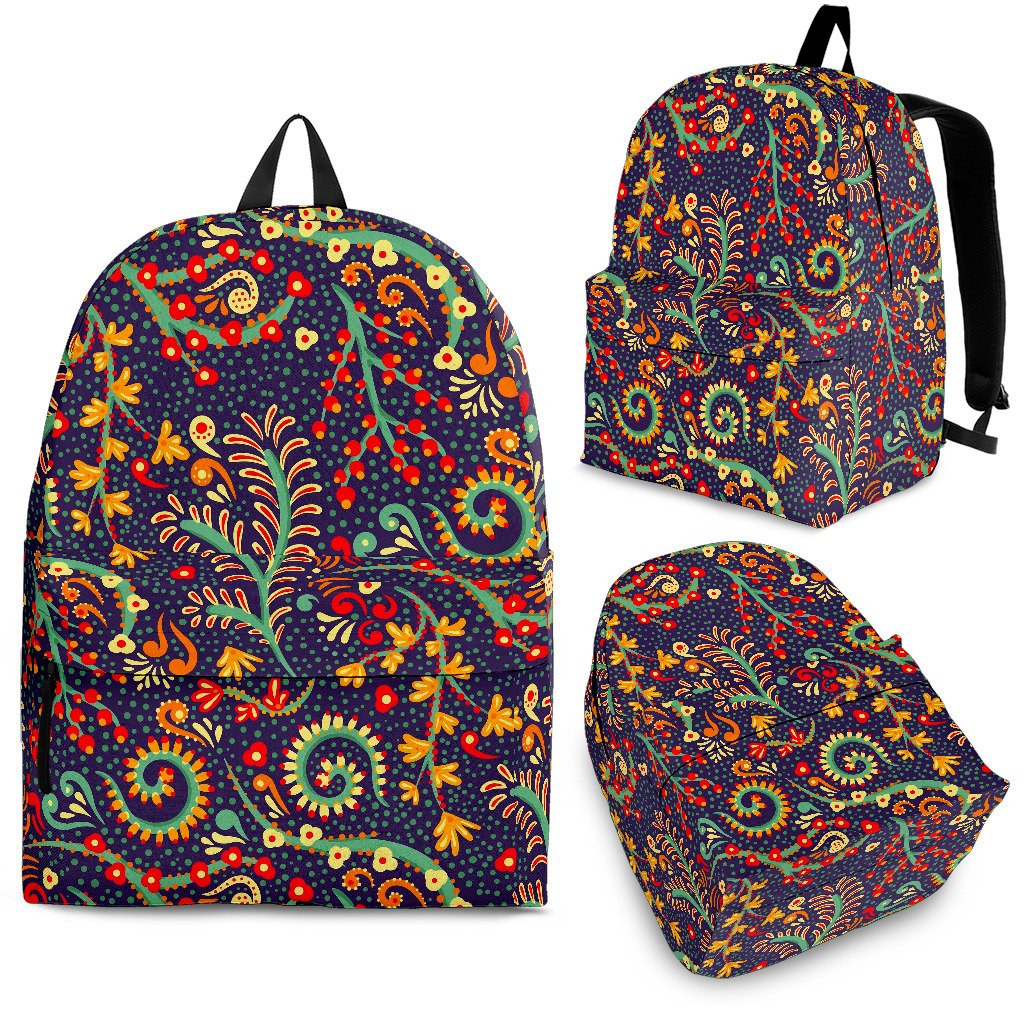 Mandala Floral Bohemian Pattern Print School Backpack