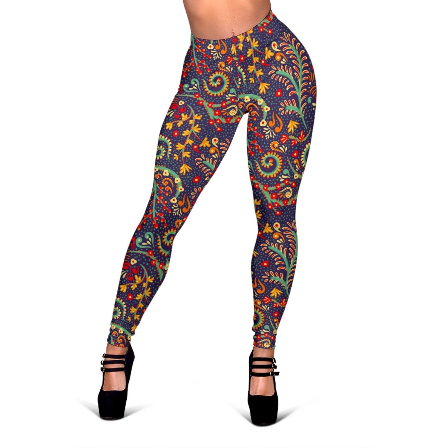 Mandala Floral Bohemian Pattern Print Women's Leggings