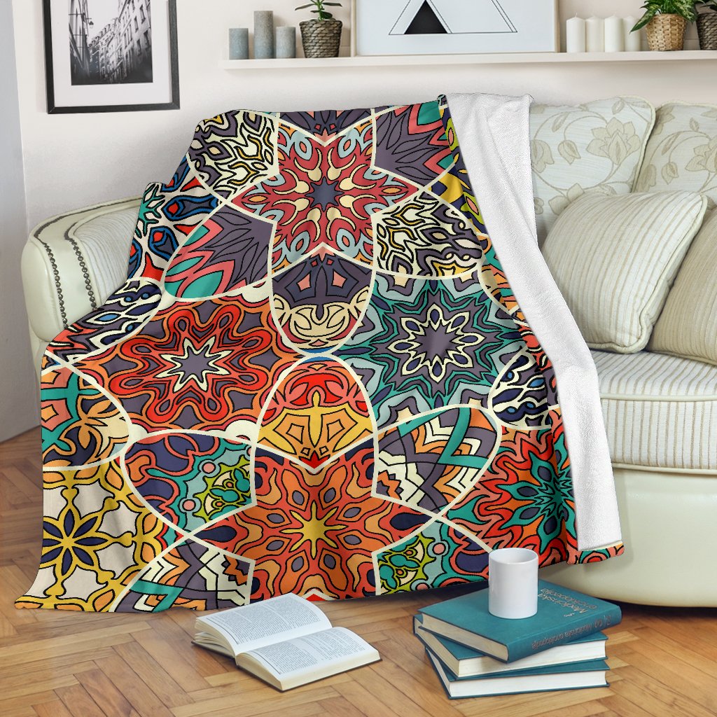 Mandala Star Bohemian Pattern Print Blanket