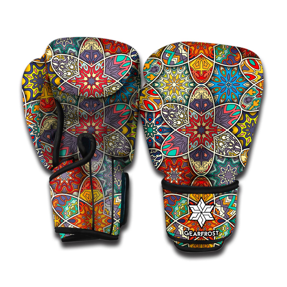 Mandala Star Bohemian Pattern Print Boxing Gloves