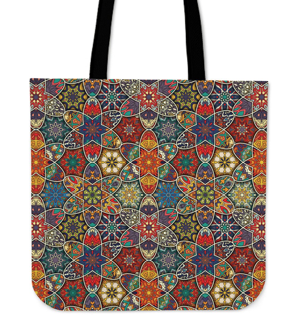 Mandala Star Bohemian Pattern Print Canvas Tote Bag