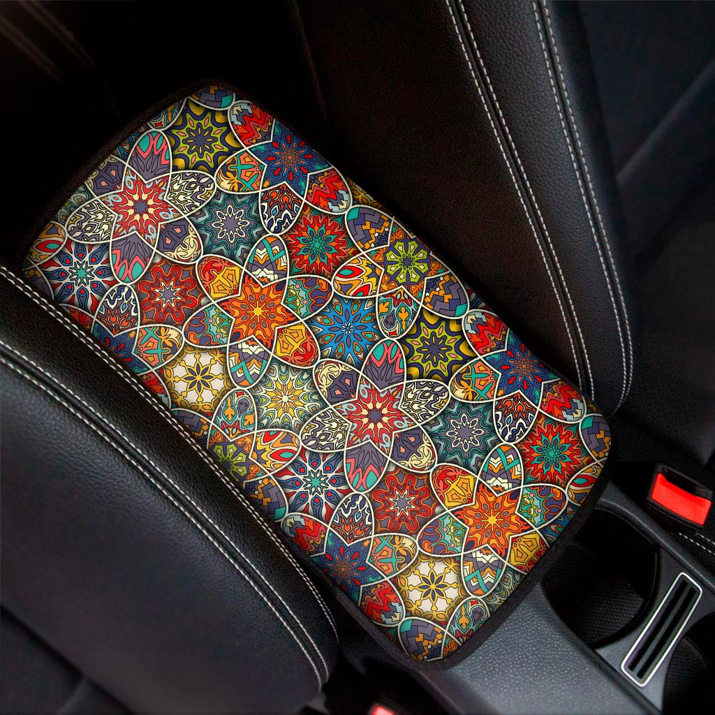 Mandala Star Bohemian Pattern Print Car Center Console Cover