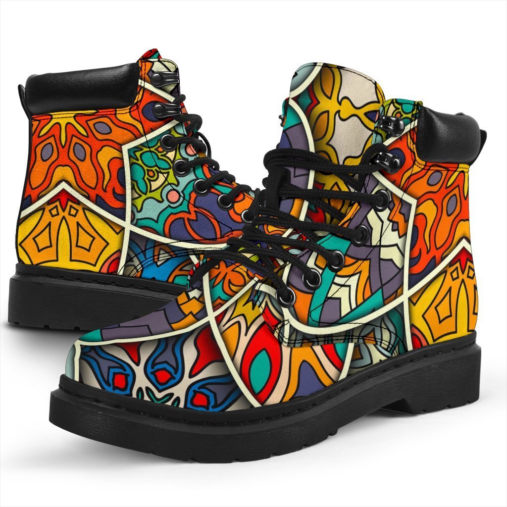 Mandala Star Bohemian Pattern Print Classic Boots