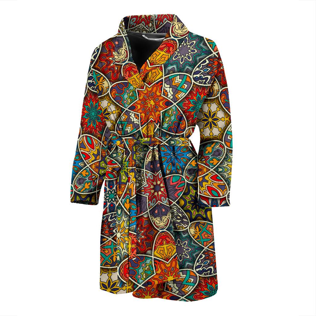 Mandala Star Bohemian Pattern Print Men's Bathrobe