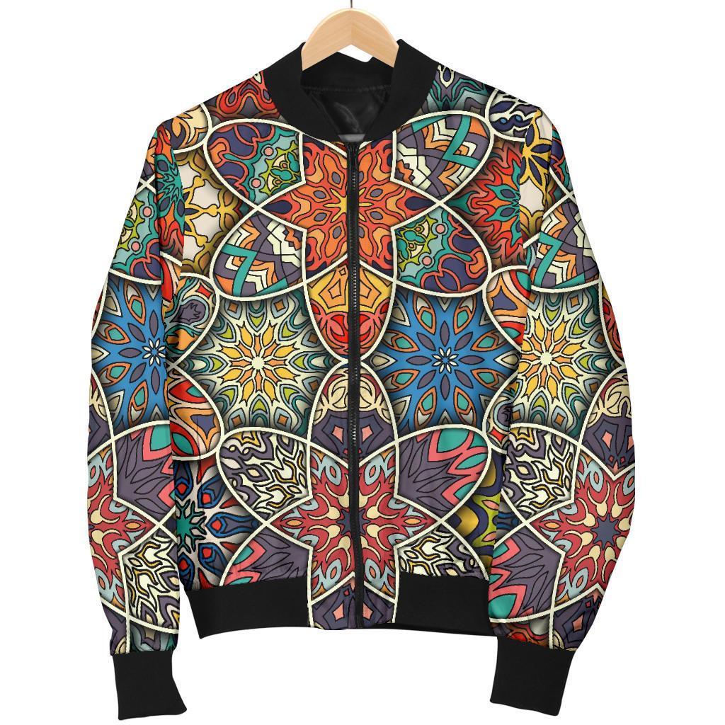 Mandala Star Bohemian Pattern Print Men's Bomber Jacket