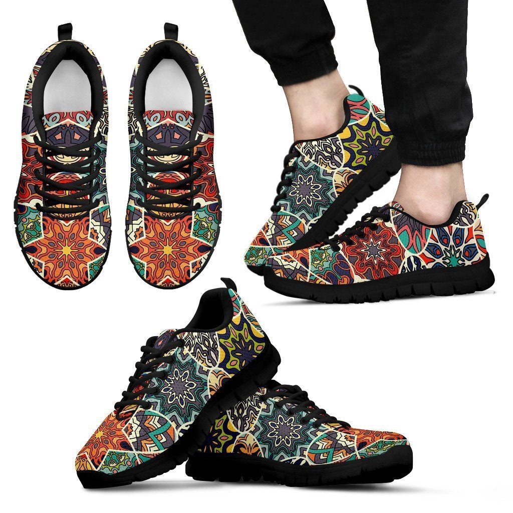 Mandala Star Bohemian Pattern Print Men's Sneakers