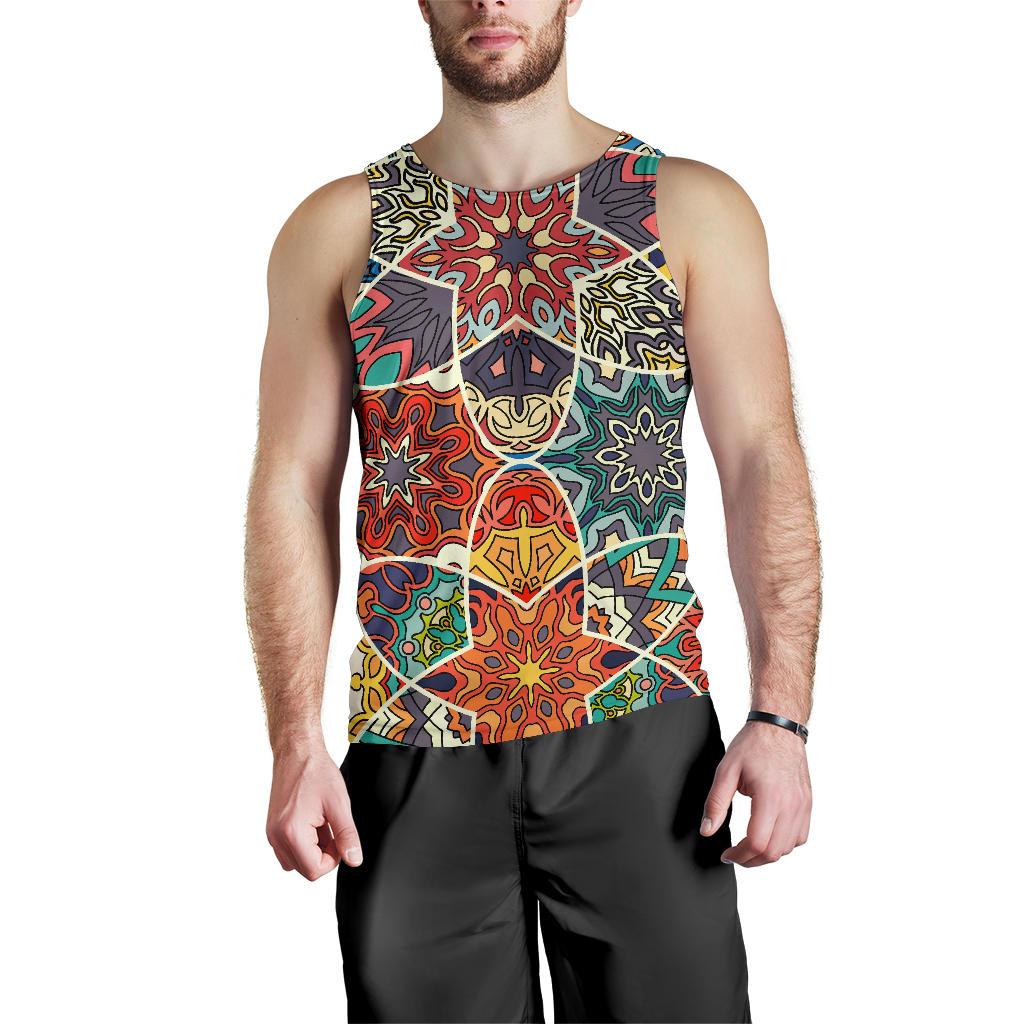 Mandala Star Bohemian Pattern Print Men's Tank Top