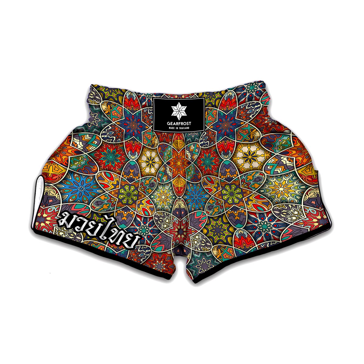 Mandala Star Bohemian Pattern Print Muay Thai Boxing Shorts