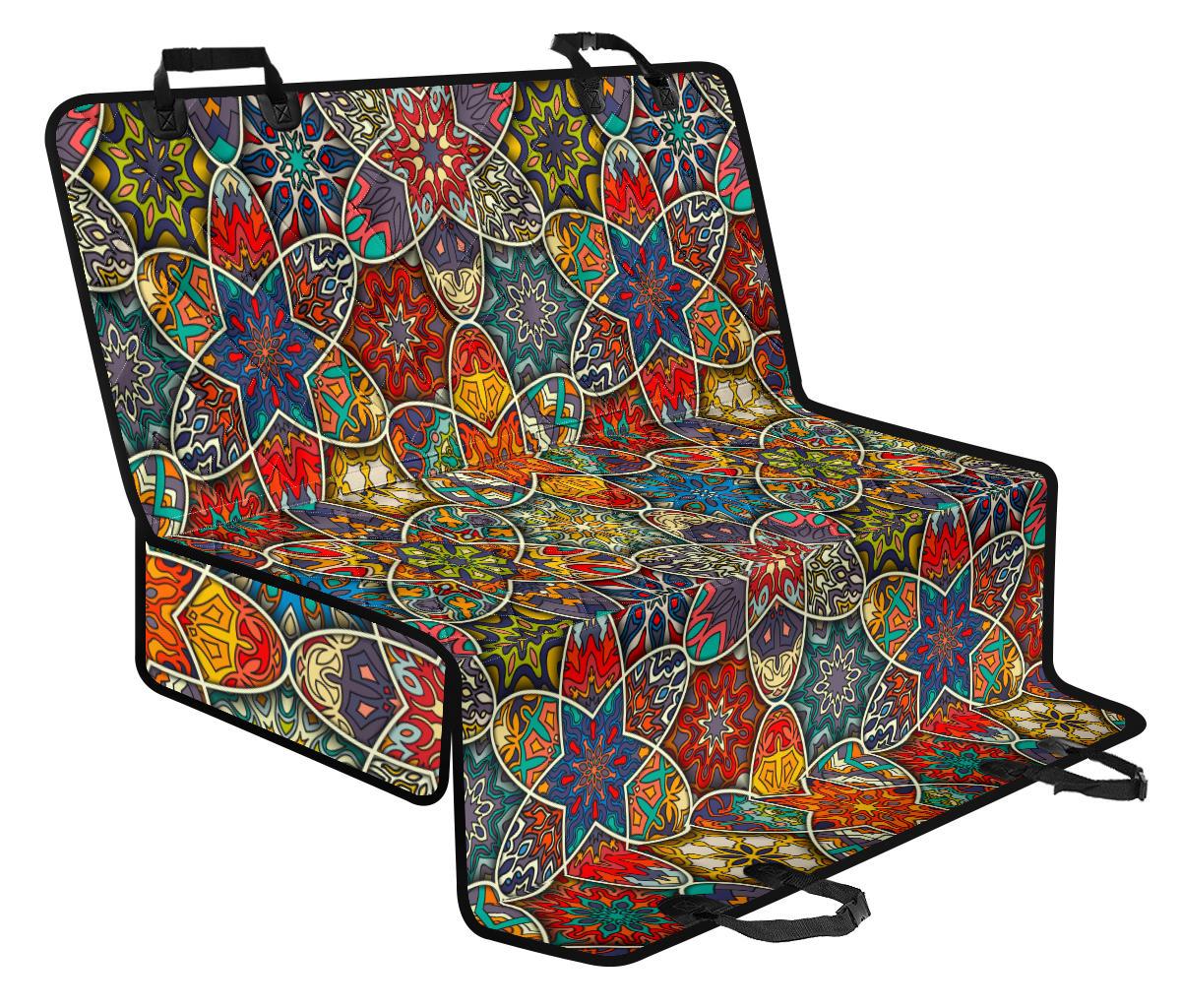 Mandala Star Bohemian Pattern Print Pet Car Back Seat Cover