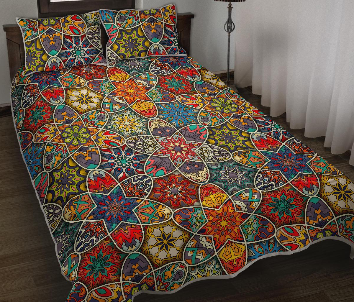 Mandala Star Bohemian Pattern Print Quilt Bed Set