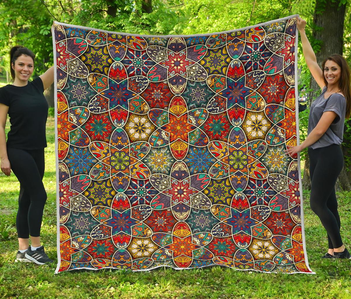 Mandala Star Bohemian Pattern Print Quilt