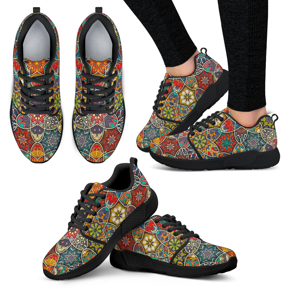 Mandala Star Bohemian Pattern Print Women's Athletic Shoes