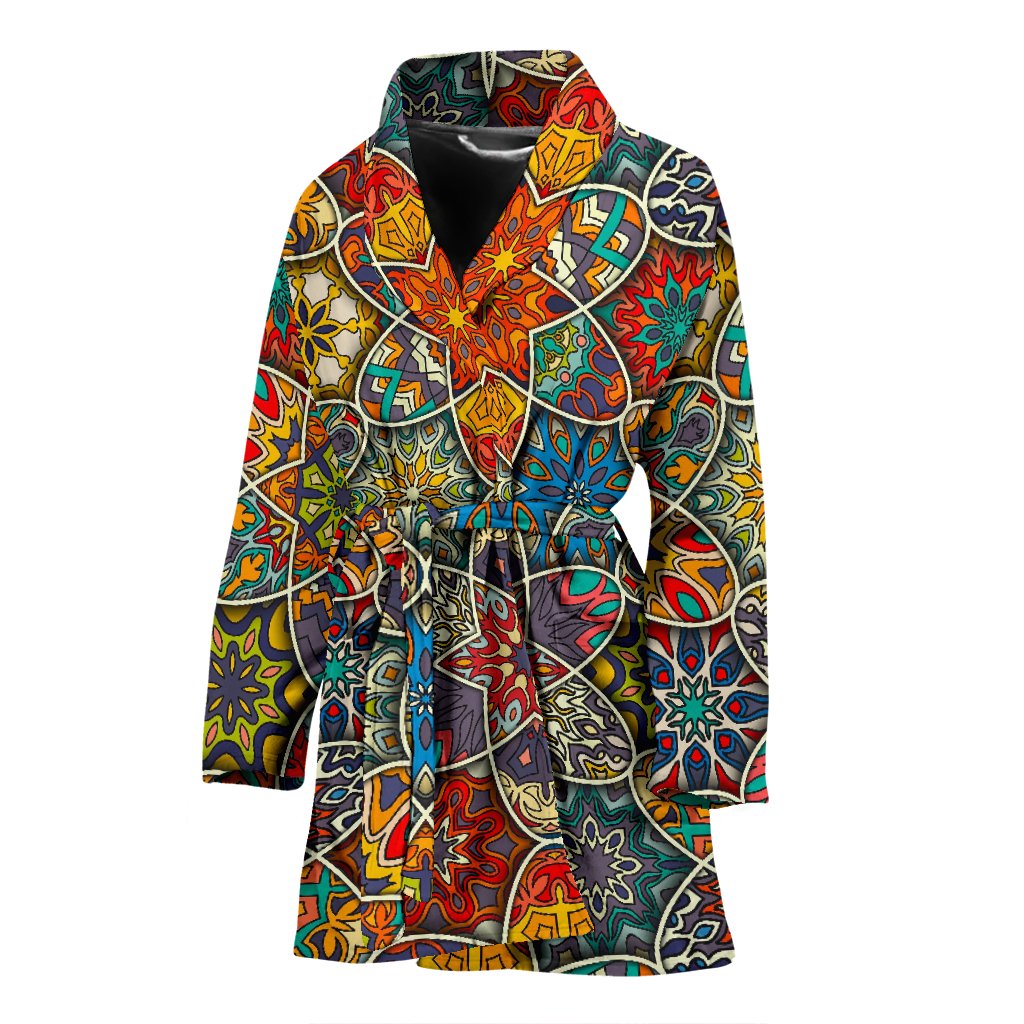 Mandala Star Bohemian Pattern Print Women's Bathrobe