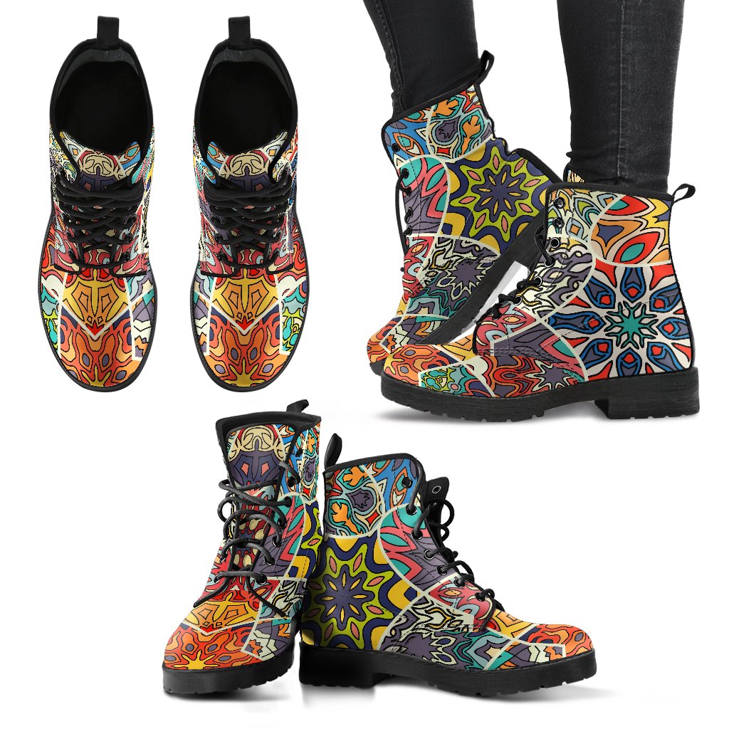 Mandala Star Bohemian Pattern Print Women's Boots