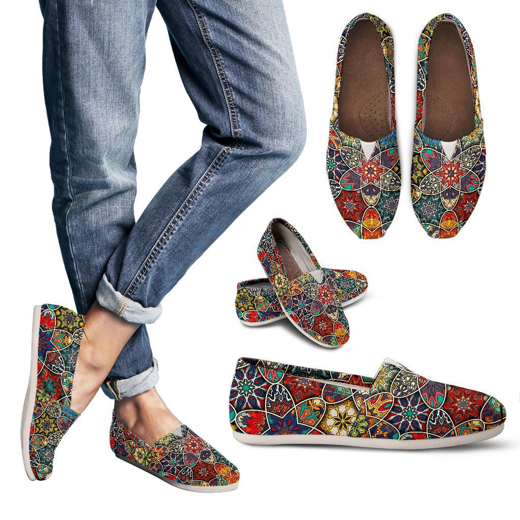 Mandala Star Bohemian Pattern Print Women's Casual Canvas Shoes