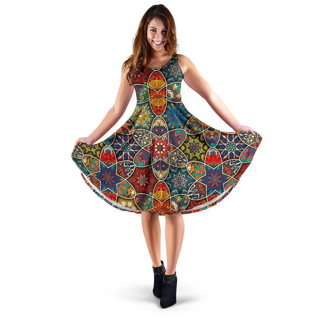 Mandala Star Bohemian Pattern Print Women's Dress