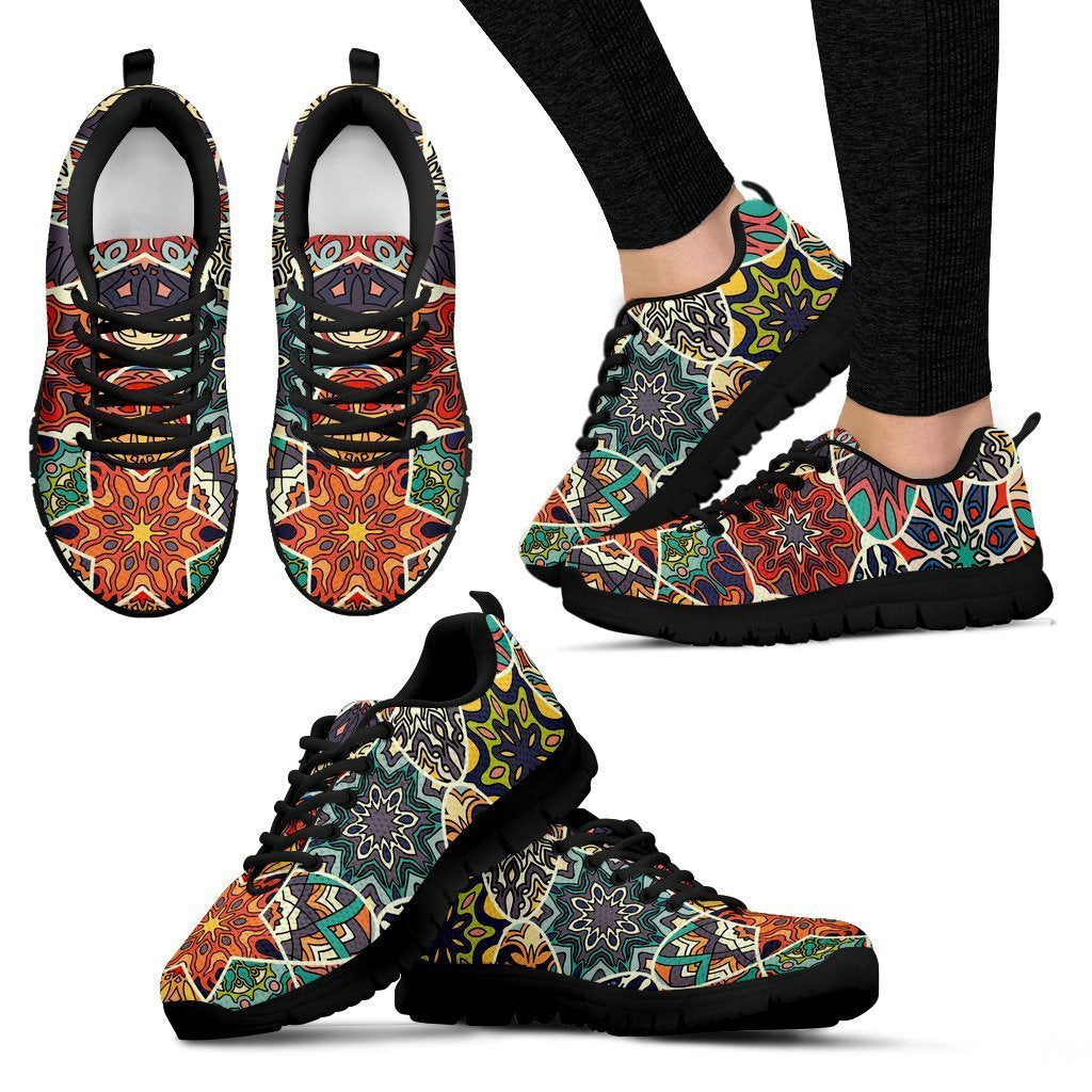 Mandala Star Bohemian Pattern Print Women's Sneakers