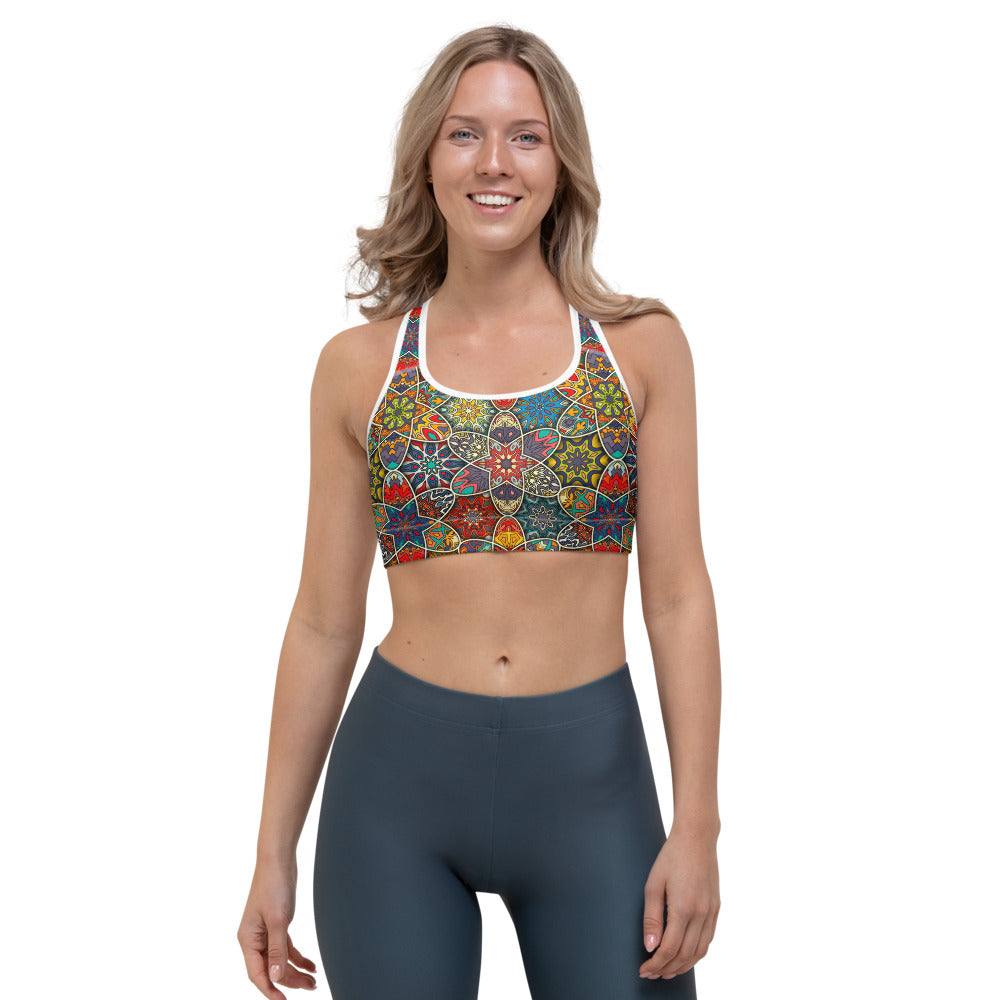 Mandala Star Bohemian Pattern Print Women's Sports Bra